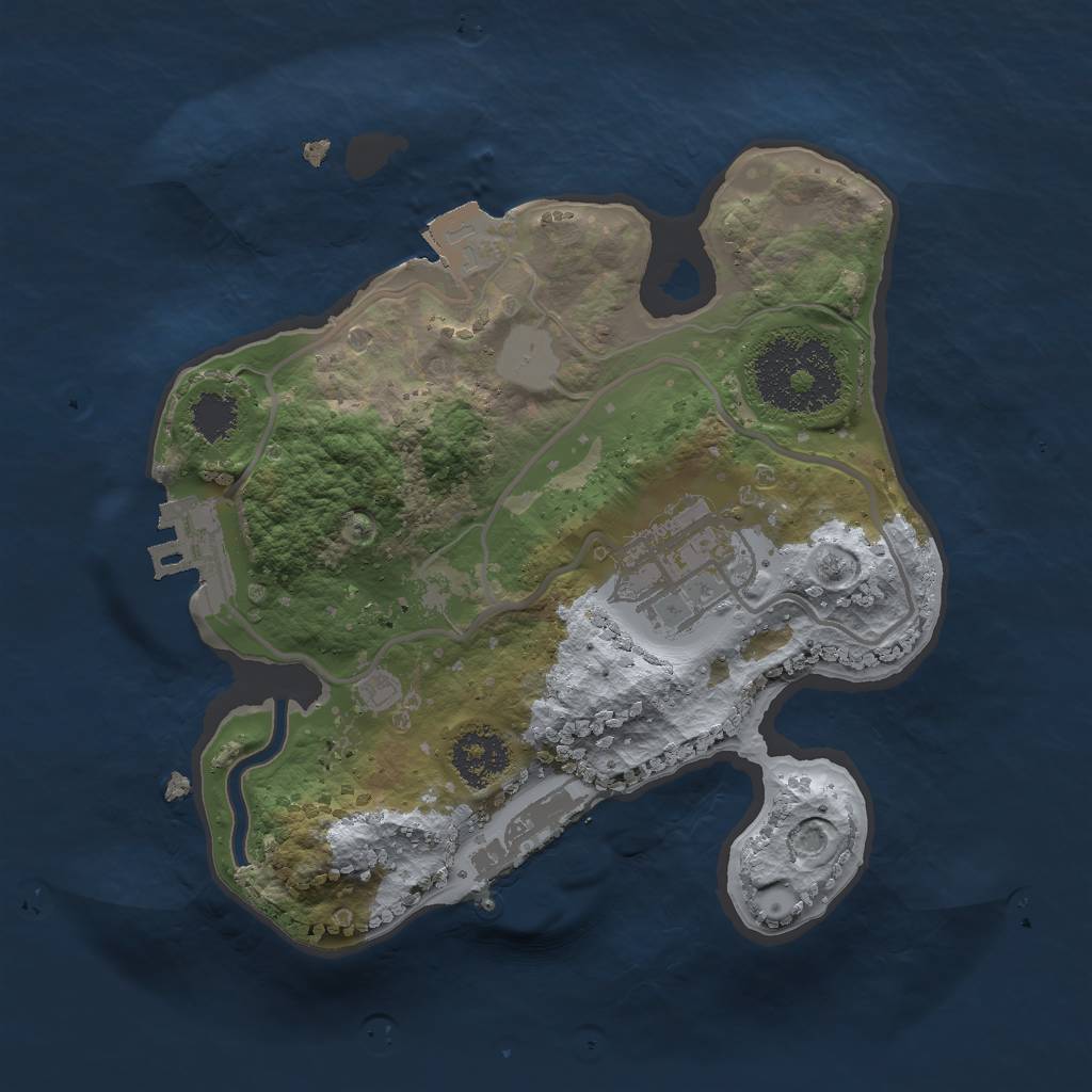 Rust Map: Procedural Map, Size: 2000, Seed: 6842, 6 Monuments