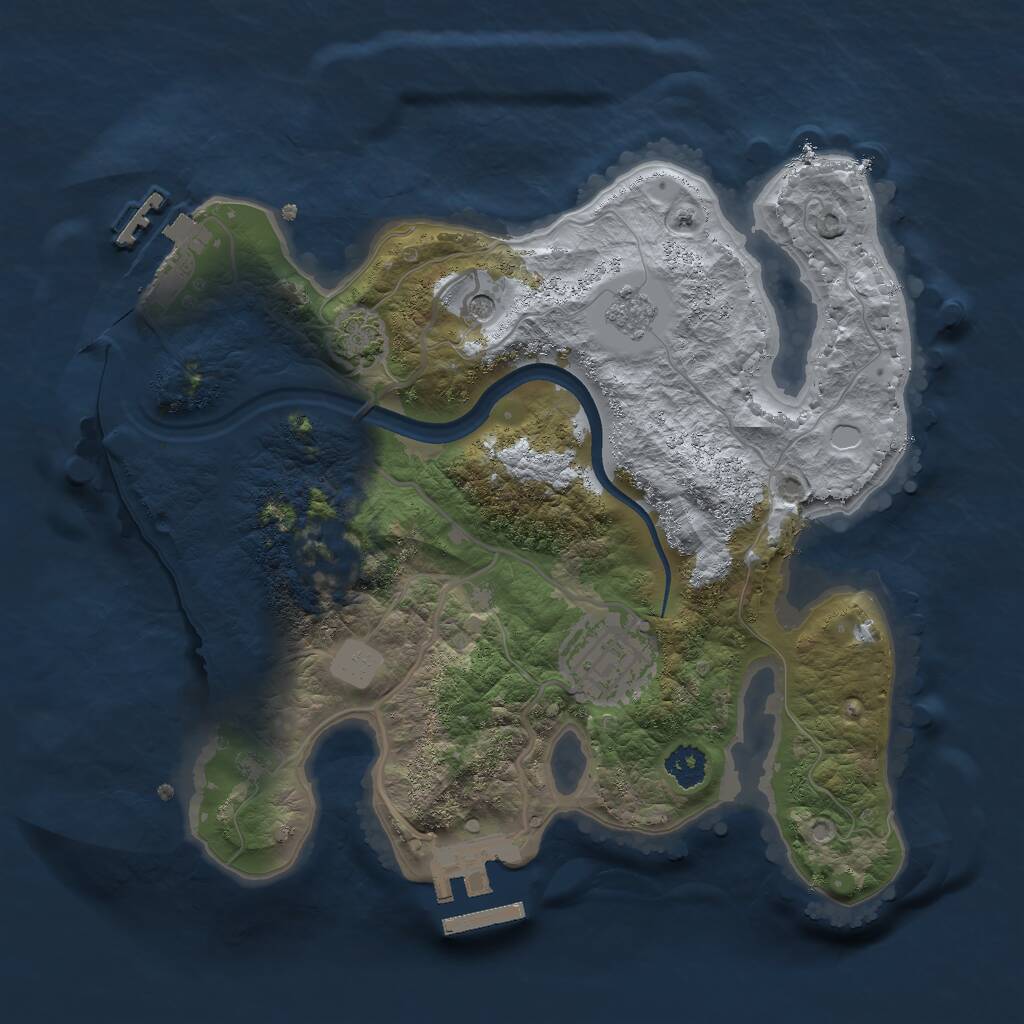 Rust Map: Procedural Map, Size: 2500, Seed: 1548652, 7 Monuments