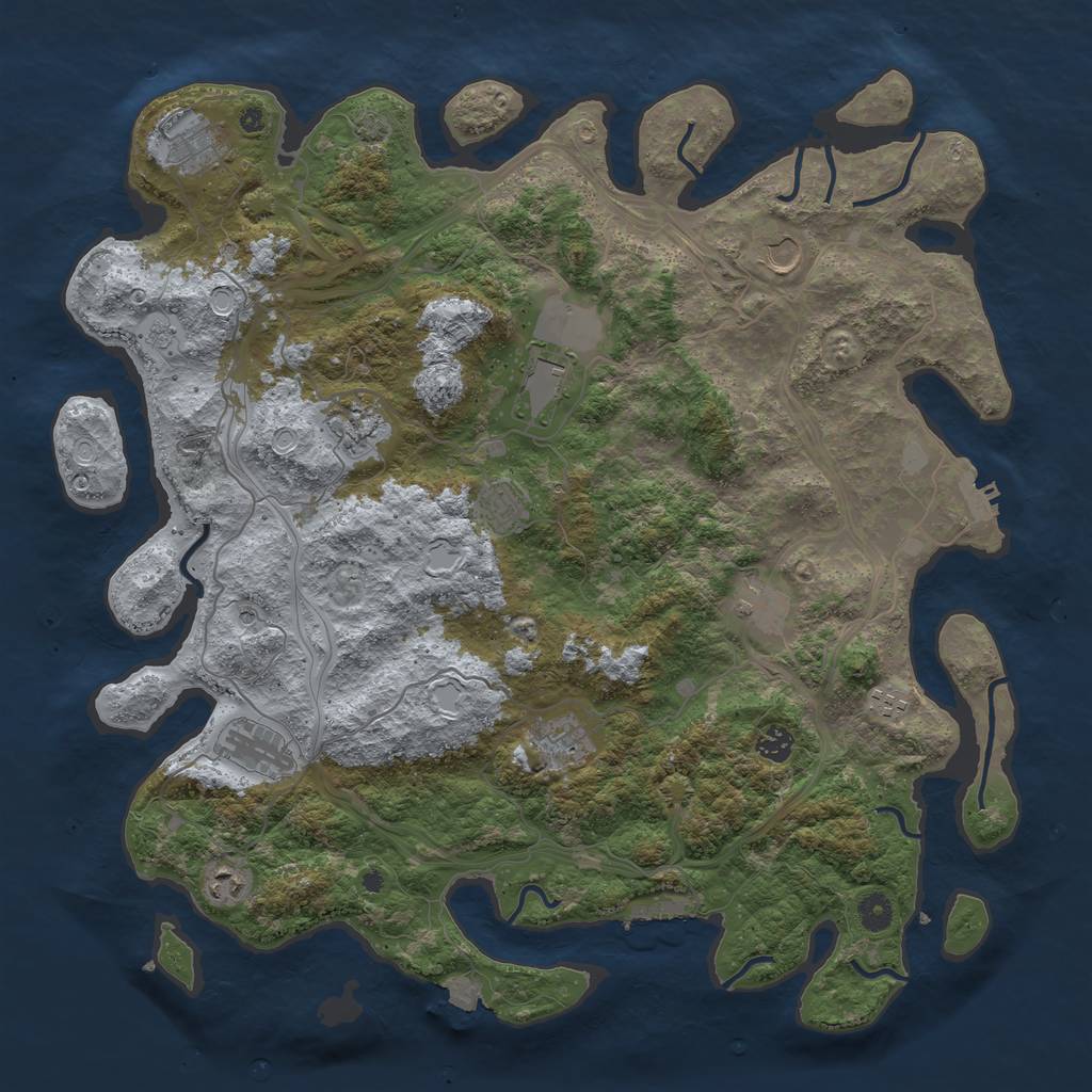 Rust Map: Procedural Map, Size: 4500, Seed: 27367240, 19 Monuments