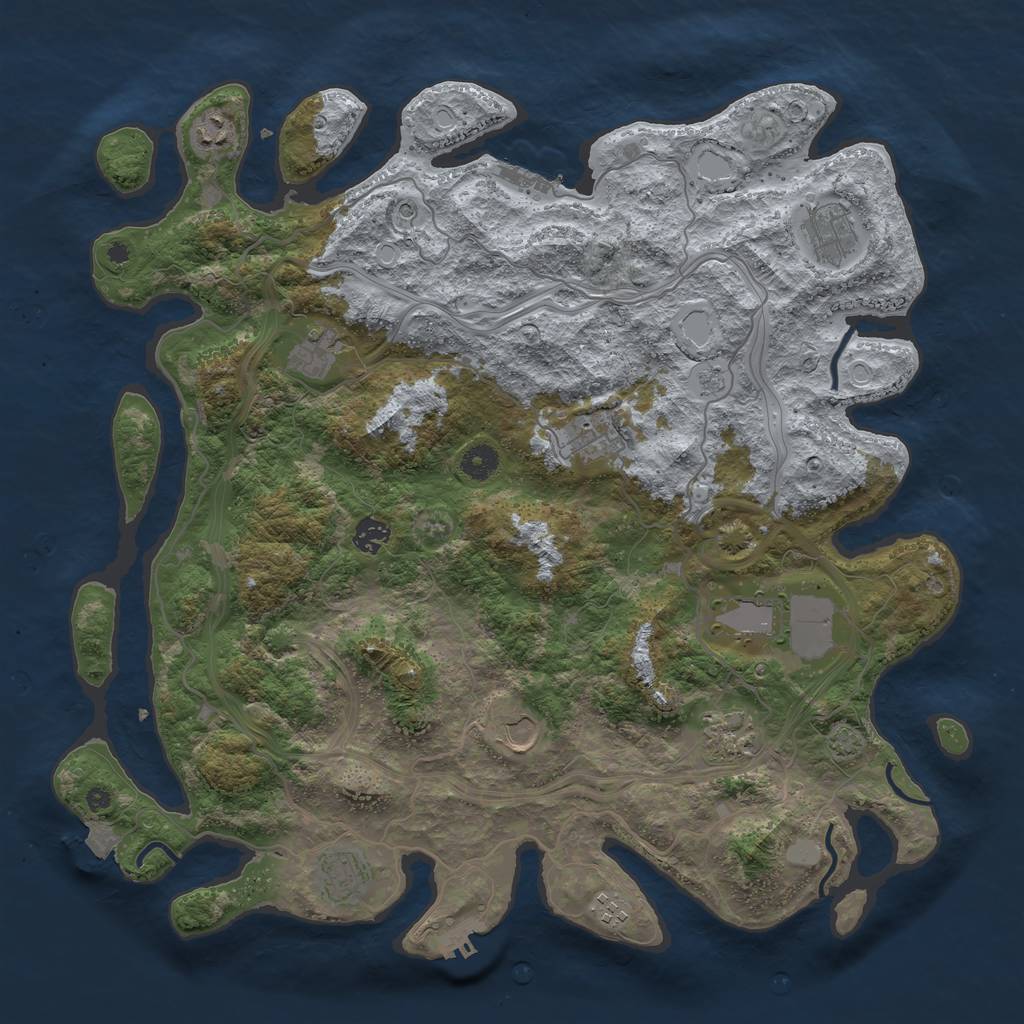 Rust Map: Procedural Map, Size: 4300, Seed: 18509, 18 Monuments