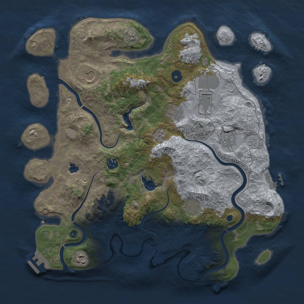 Rust Map: Procedural Map, Size: 4000, Seed: 522220121, 15 Monuments