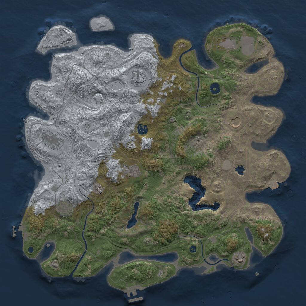 Rust Map: Procedural Map, Size: 4250, Seed: 1065766674, 15 Monuments
