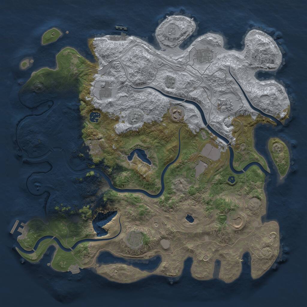 Rust Map: Procedural Map, Size: 4250, Seed: 955172755, 16 Monuments