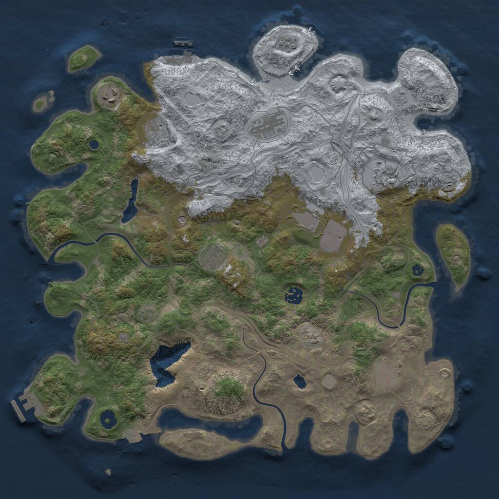 Rust Map: Procedural Map, Size: 4250, Seed: 955172755, 15 Monuments