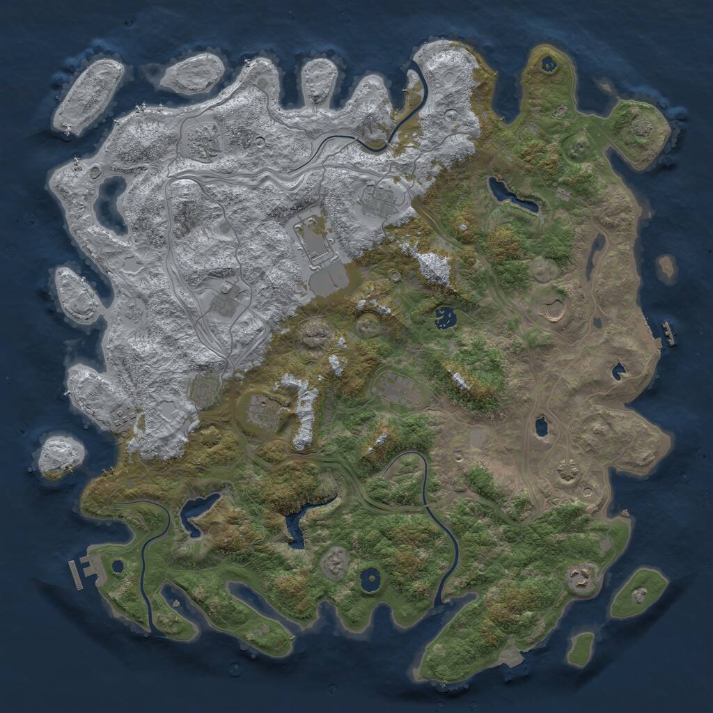 Rust Map: Procedural Map, Size: 4750, Seed: 2005504191, 17 Monuments
