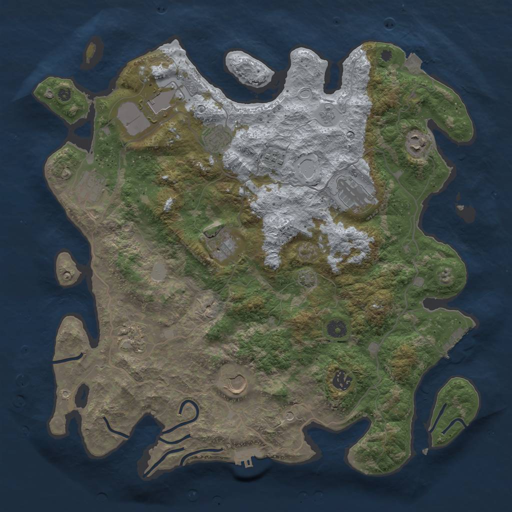 Rust Map: Procedural Map, Size: 4000, Seed: 102448706, 18 Monuments