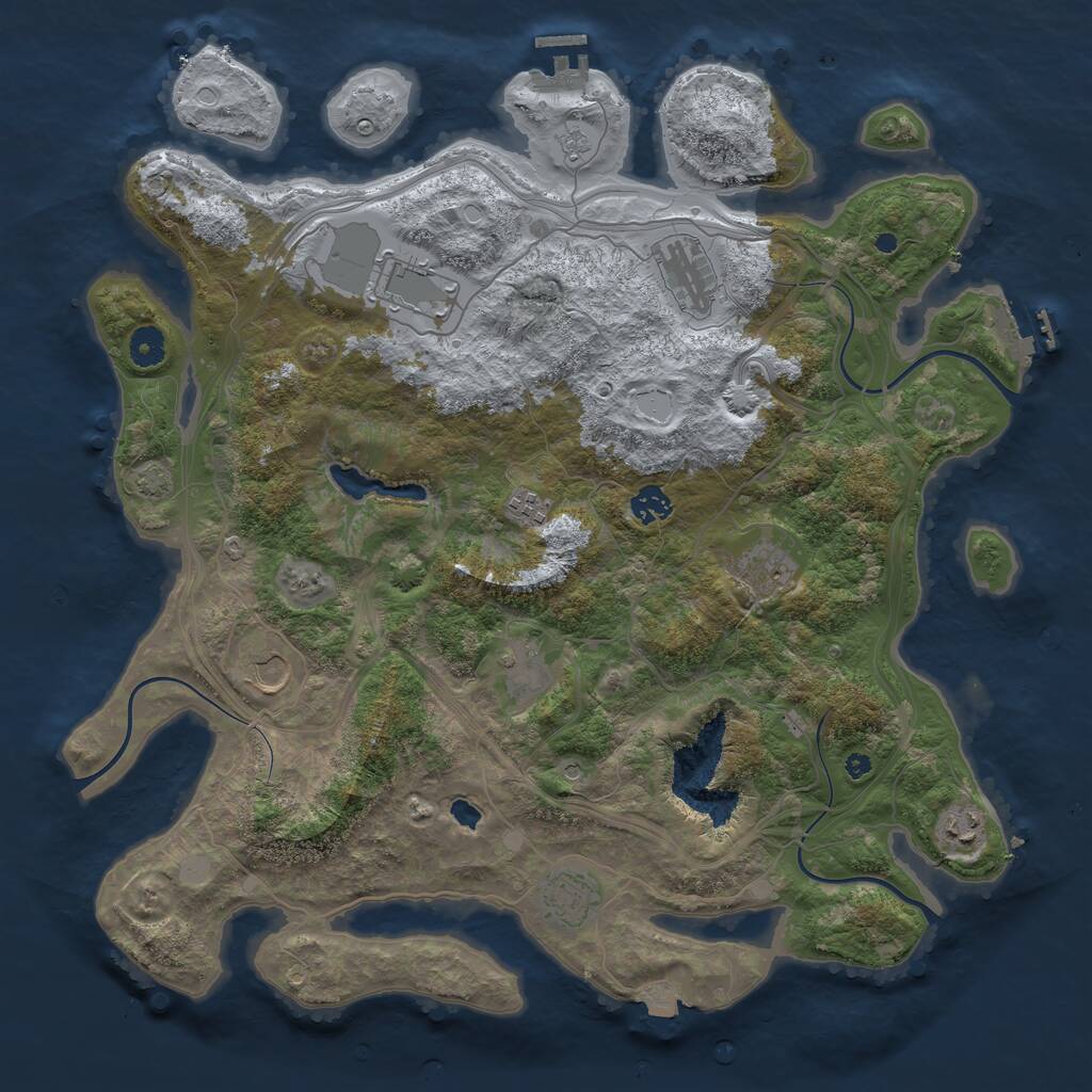 Rust Map: Procedural Map, Size: 4250, Seed: 1833265891, 15 Monuments