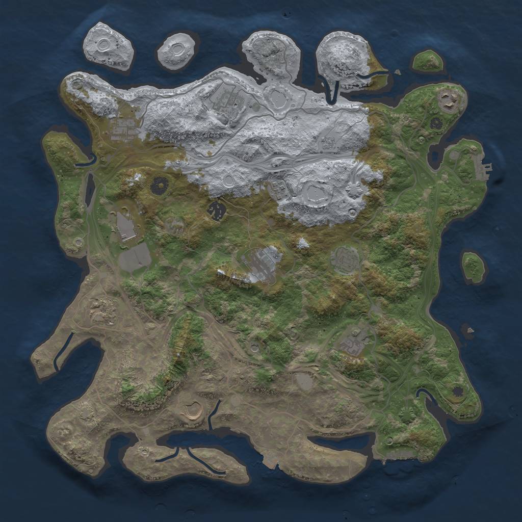 Rust Map: Procedural Map, Size: 4250, Seed: 1833265891, 19 Monuments