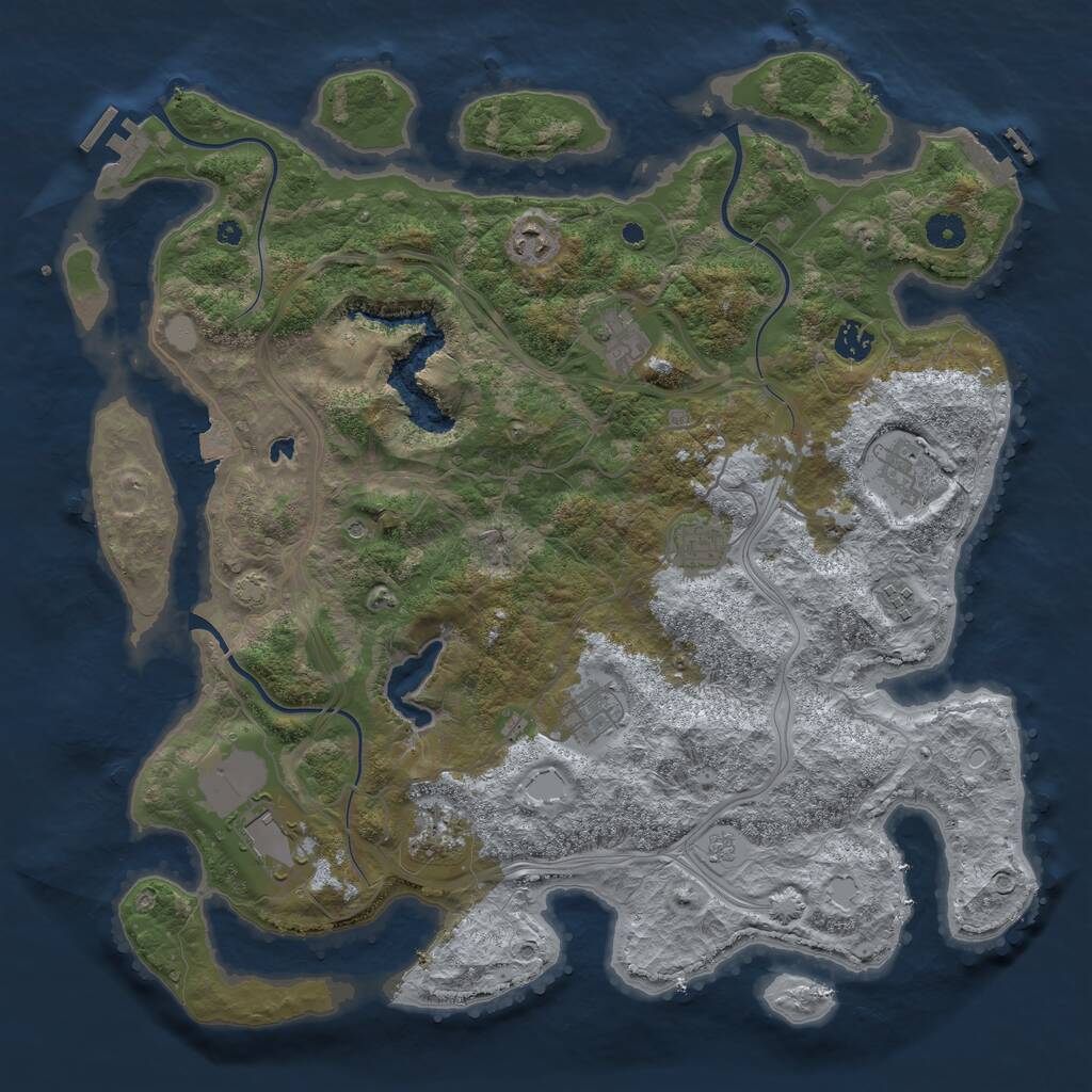 Rust Map: Procedural Map, Size: 4250, Seed: 281823923, 15 Monuments
