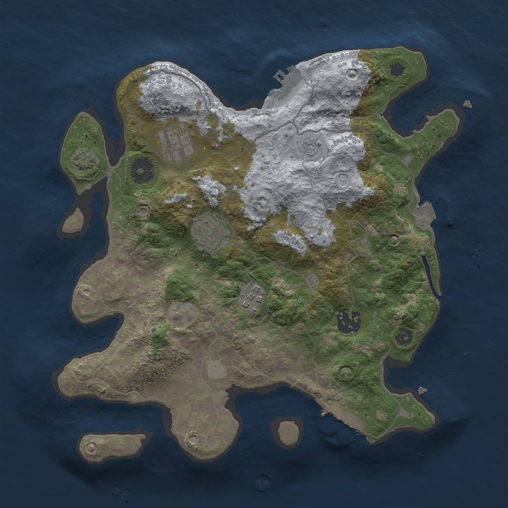 Rust Map: Procedural Map, Size: 3000, Seed: 67858, 11 Monuments