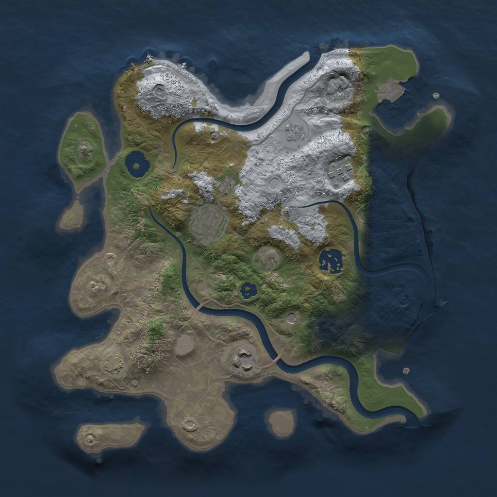 Rust Map: Procedural Map, Size: 3000, Seed: 67858, 8 Monuments