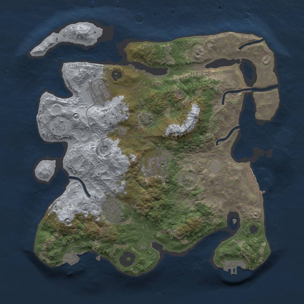 Rust Map: Procedural Map, Size: 3000, Seed: 46536, 11 Monuments