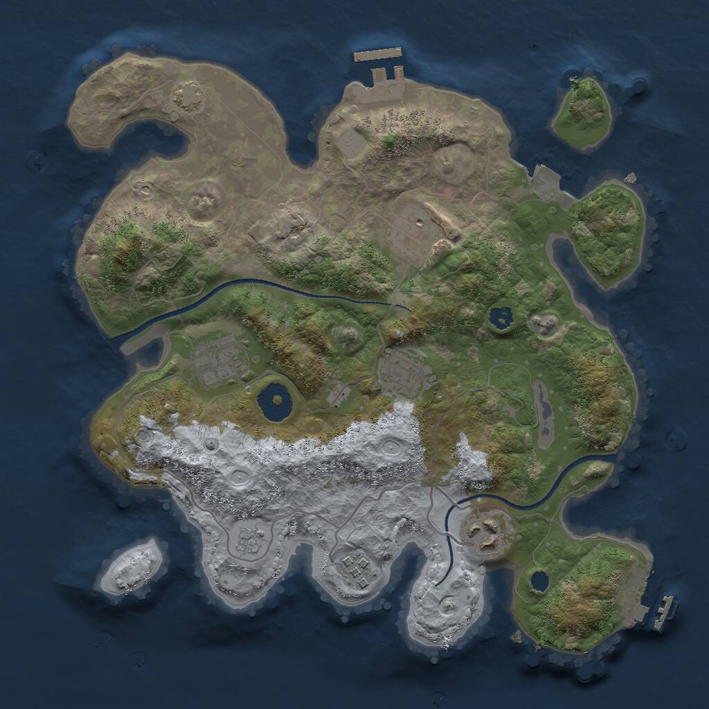 Rust Map: Procedural Map, Size: 3000, Seed: 111202887, 10 Monuments