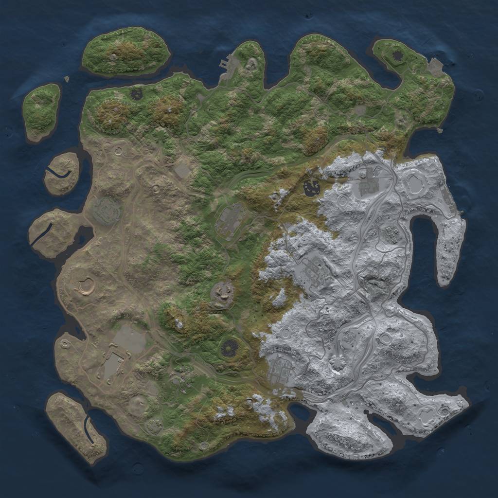 Rust Map: Procedural Map, Size: 4250, Seed: 817712358, 19 Monuments