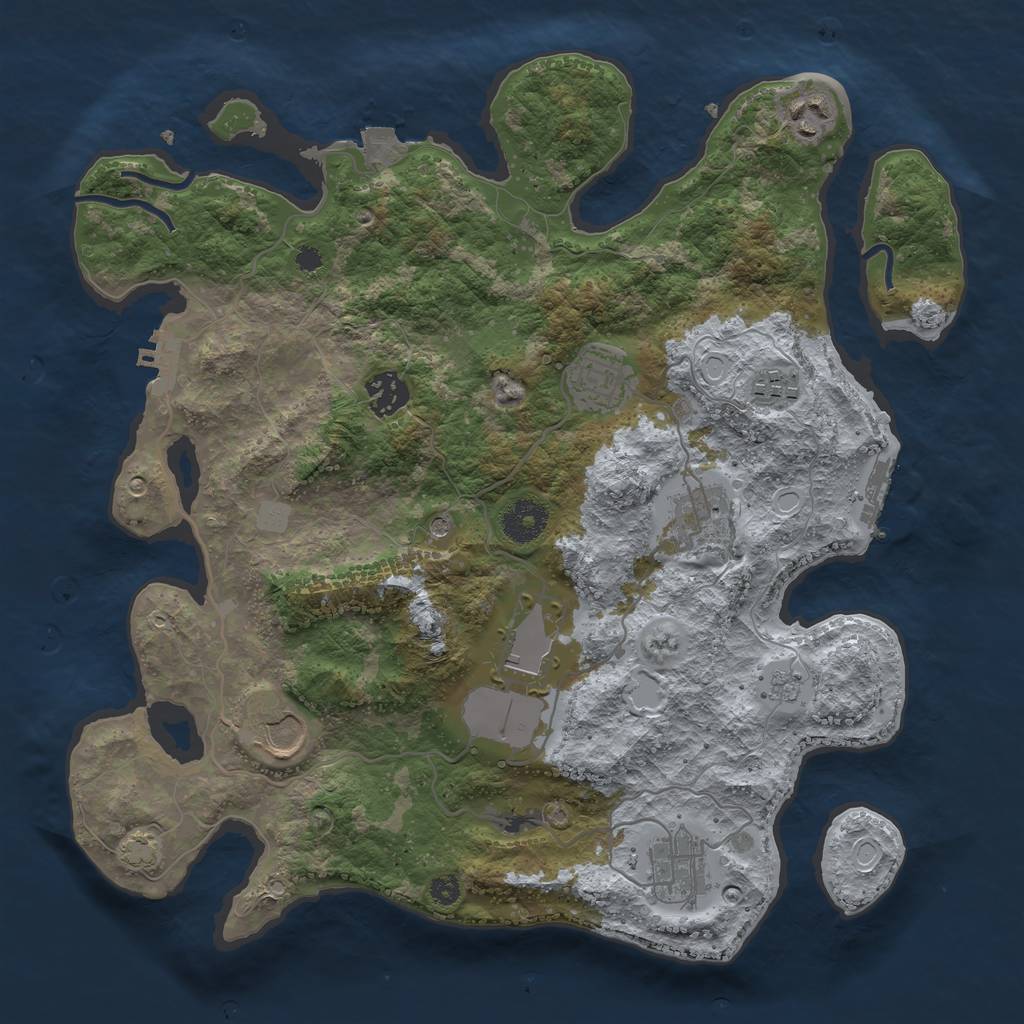 Rust Map: Procedural Map, Size: 3500, Seed: 1654502591, 16 Monuments