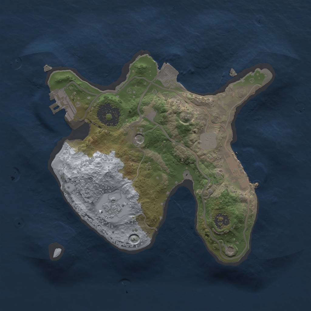 Rust Map: Procedural Map, Size: 2000, Seed: 345365, 7 Monuments