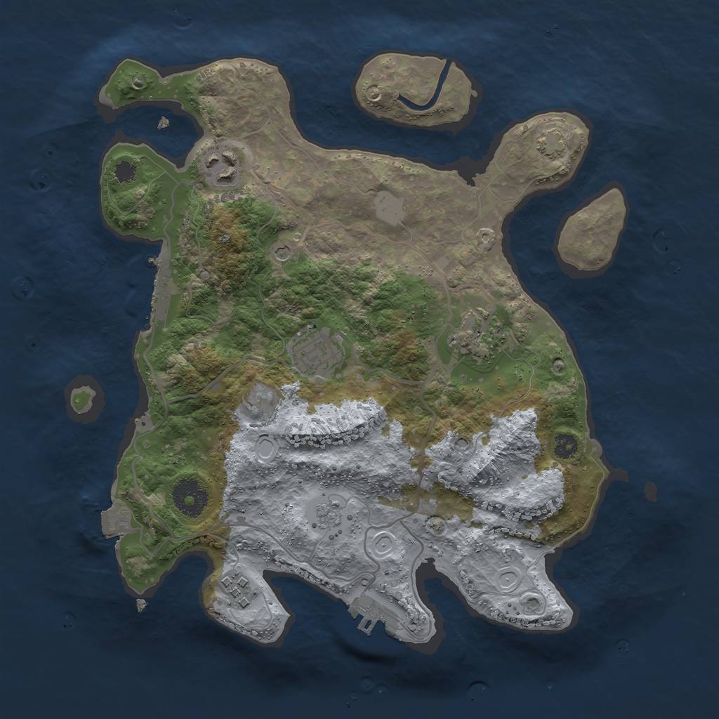 Rust Map: Procedural Map, Size: 3000, Seed: 499232781, 12 Monuments