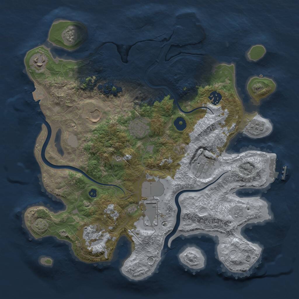 Rust Map: Procedural Map, Size: 3500, Seed: 1145356194, 14 Monuments