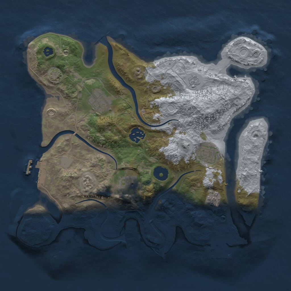 Rust Map: Procedural Map, Size: 3000, Seed: 3417, 10 Monuments