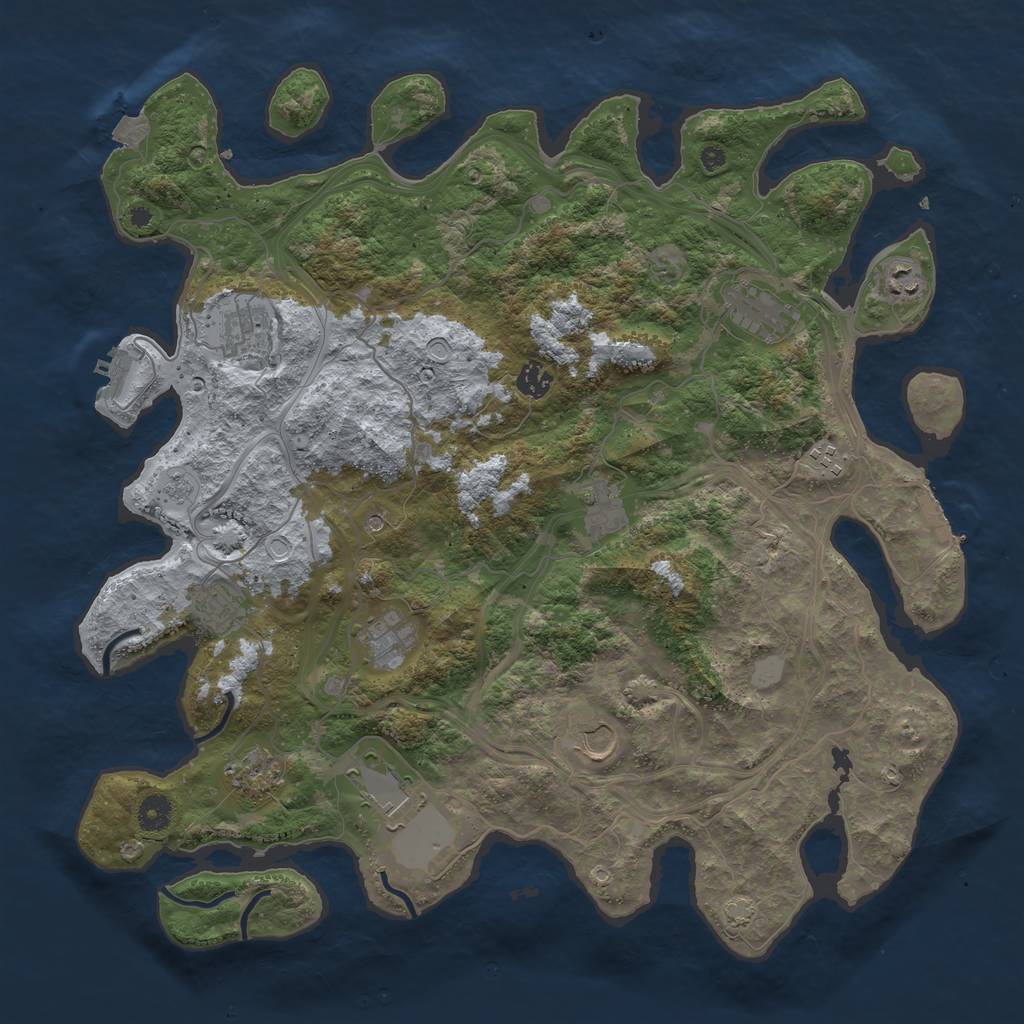 Rust Map: Procedural Map, Size: 4300, Seed: 85680655, 19 Monuments