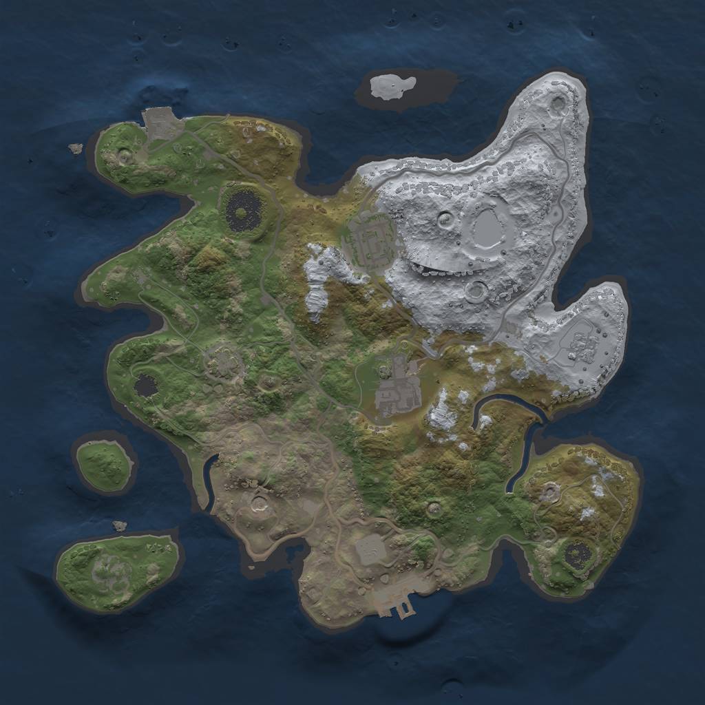 Rust Map: Procedural Map, Size: 2700, Seed: 119514562, 9 Monuments