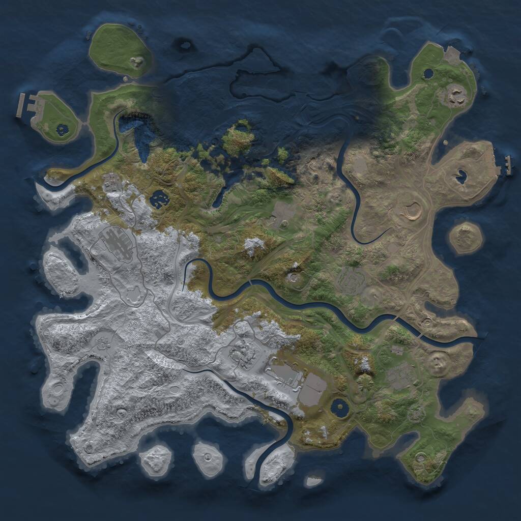 Rust Map: Procedural Map, Size: 4300, Seed: 315666980, 16 Monuments