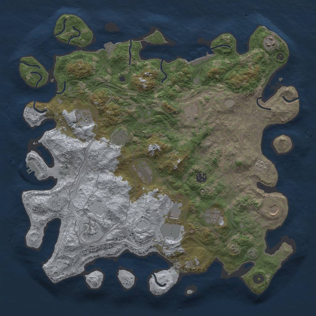 Rust Map: Procedural Map, Size: 4300, Seed: 315666980, 19 Monuments