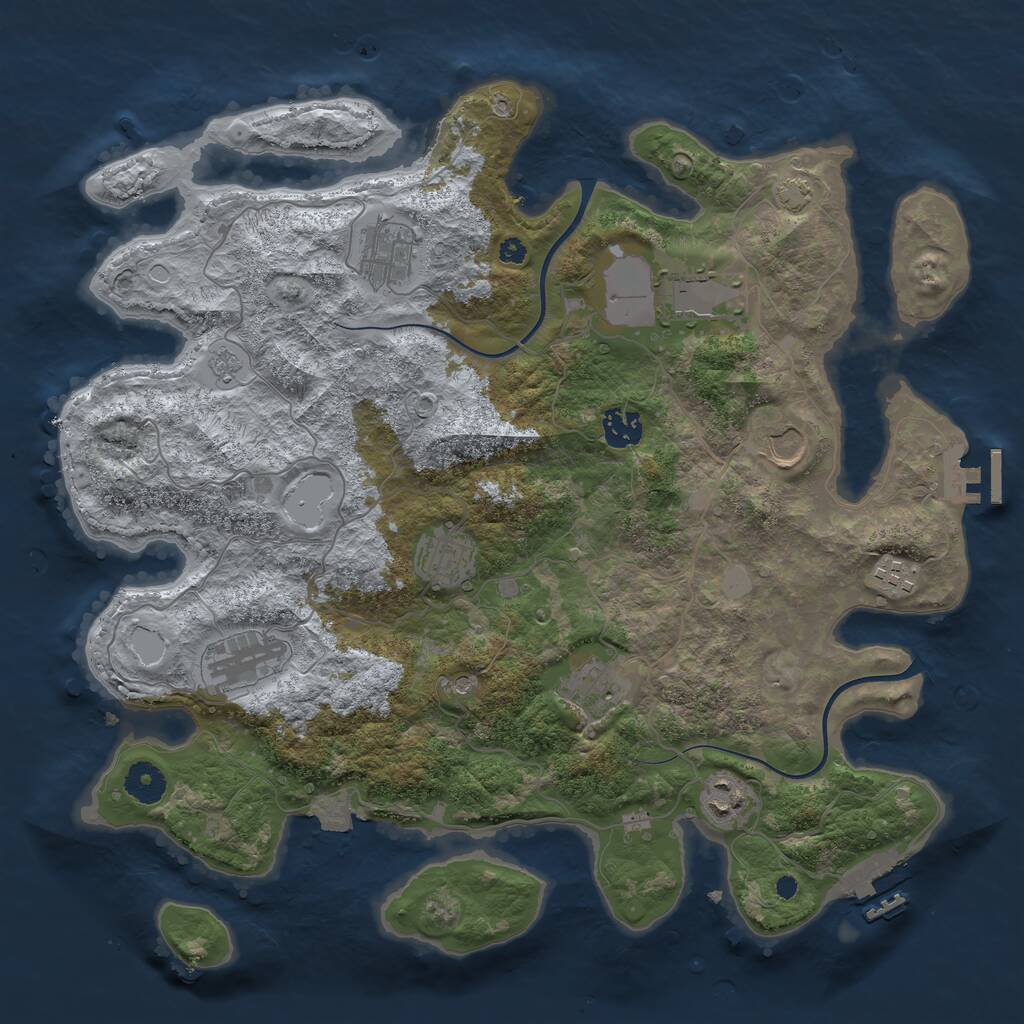 Rust Map: Procedural Map, Size: 3800, Seed: 520, 15 Monuments