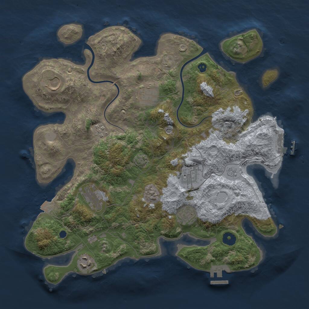 Rust Map: Procedural Map, Size: 3500, Seed: 2089630, 13 Monuments