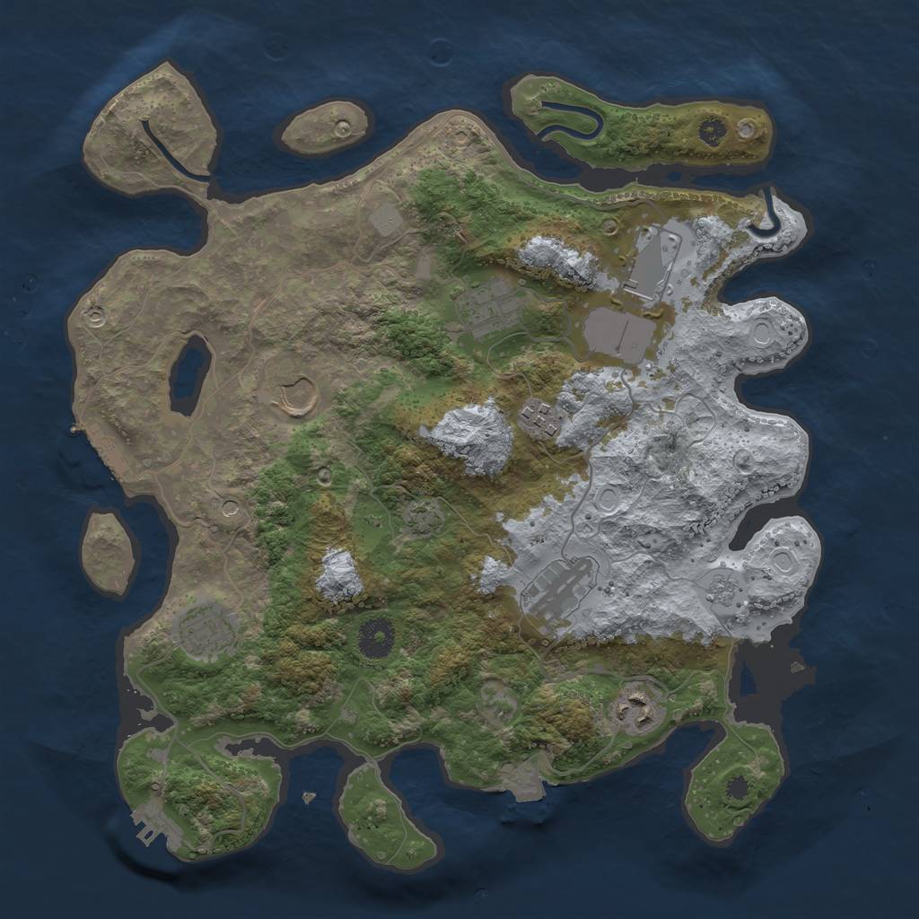 Rust Map: Procedural Map, Size: 3500, Seed: 288708102, 15 Monuments