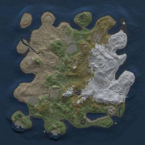 Thumbnail Rust Map: Procedural Map, Size: 3500, Seed: 1693759630, 16 Monuments