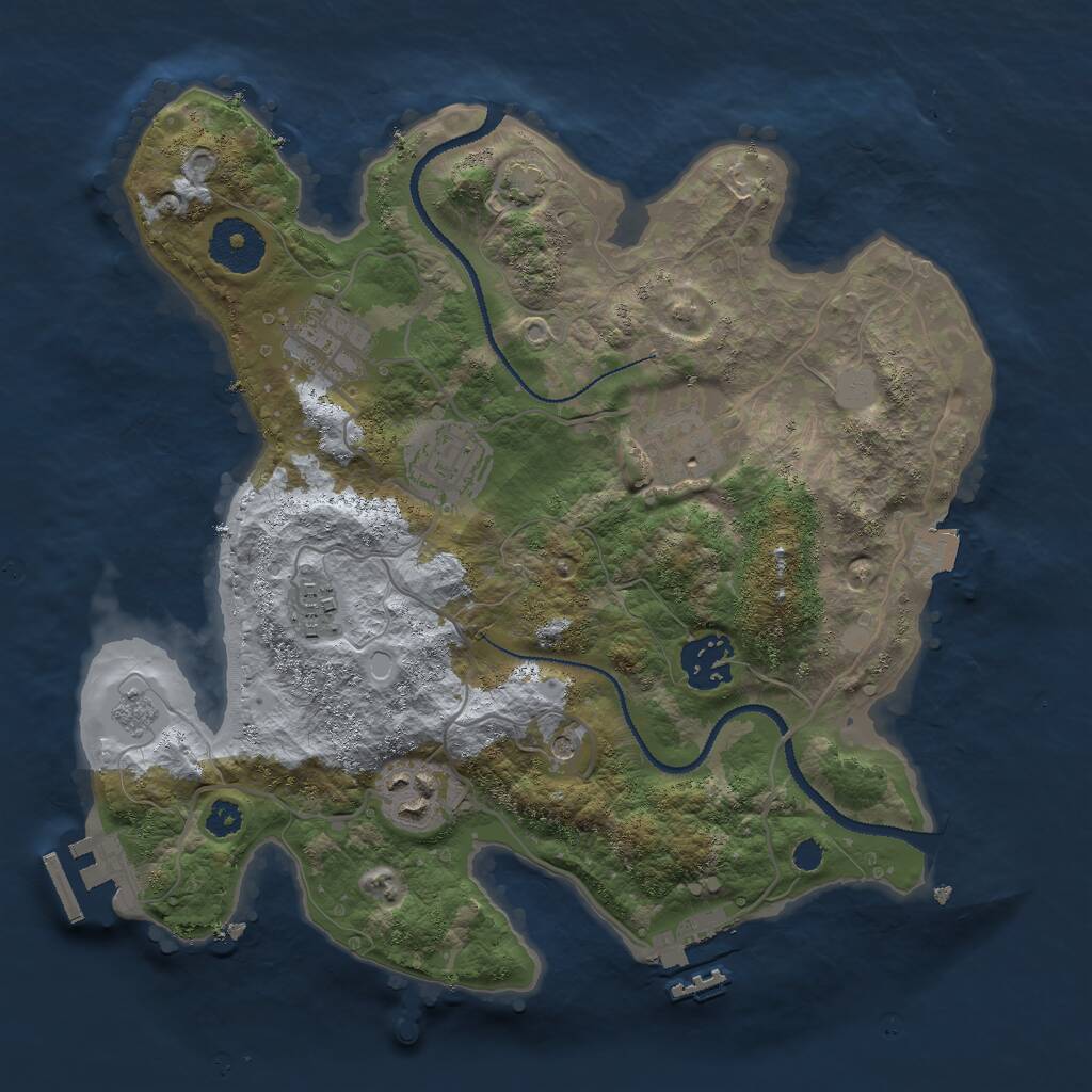 Rust Map: Procedural Map, Size: 3000, Seed: 2389, 12 Monuments