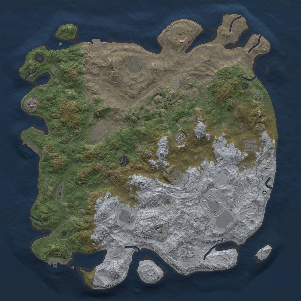 Rust Map: Procedural Map, Size: 4500, Seed: 52134353, 19 Monuments