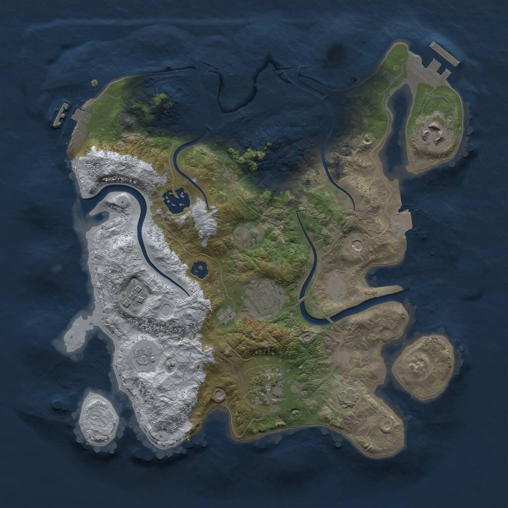 Rust Map: Procedural Map, Size: 3000, Seed: 1142810730, 11 Monuments