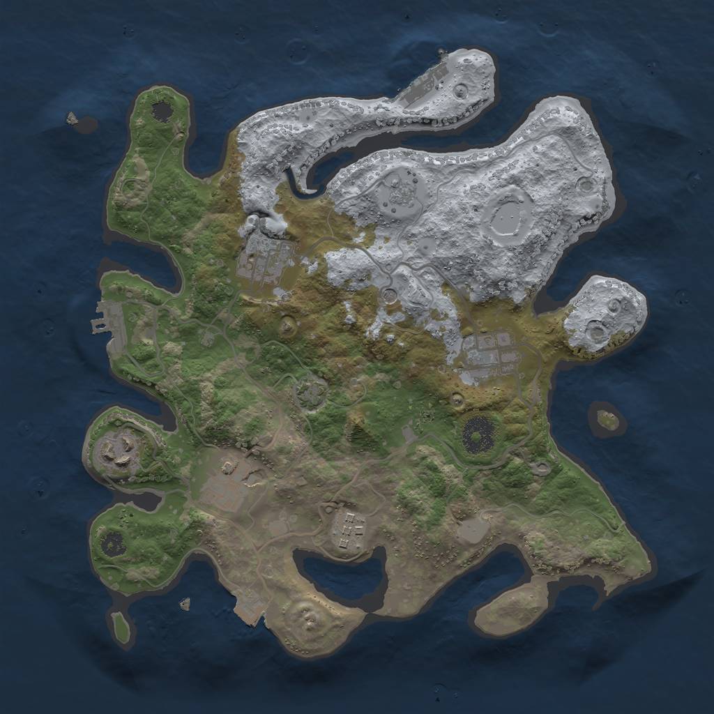 Rust Map: Procedural Map, Size: 3000, Seed: 413919, 13 Monuments