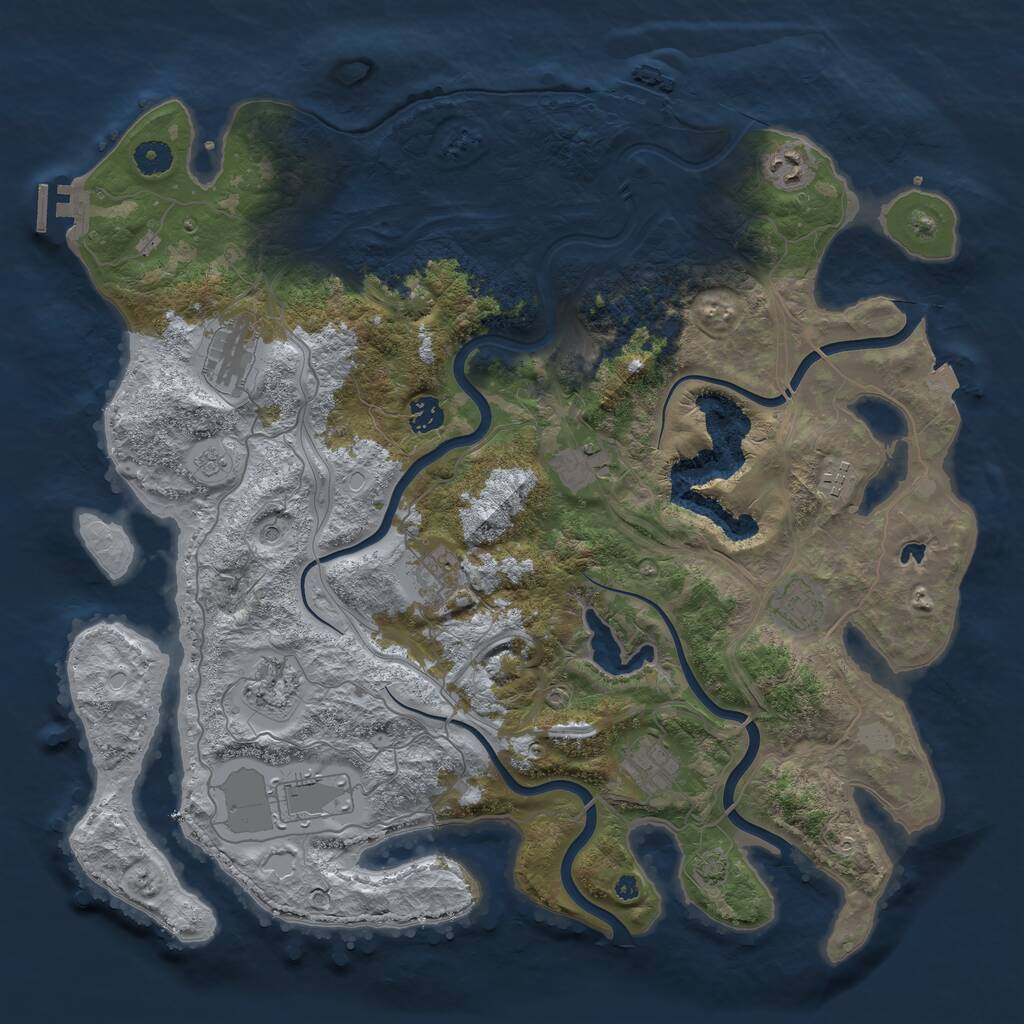Rust Map: Procedural Map, Size: 4250, Seed: 1168869003, 16 Monuments