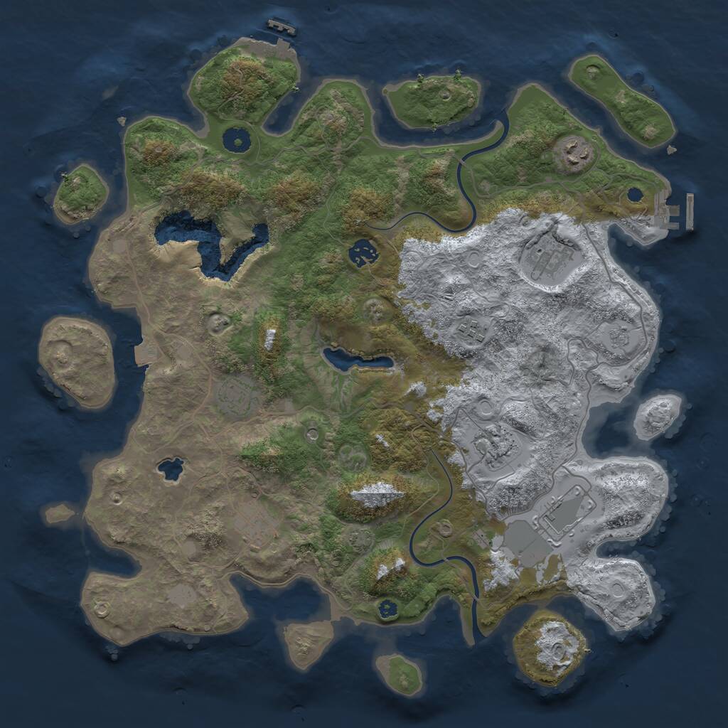 Rust Map: Procedural Map, Size: 4000, Seed: 572397505, 14 Monuments