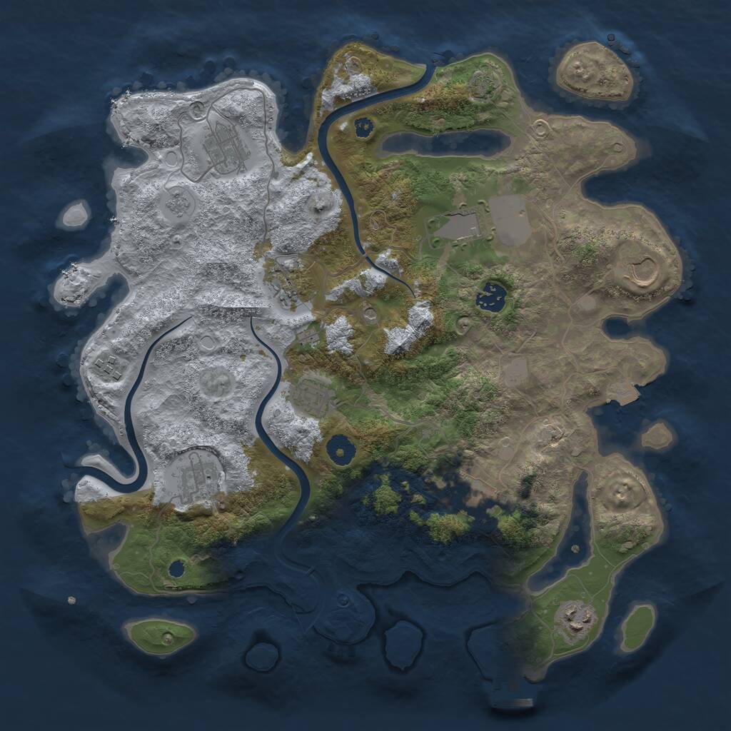 Rust Map: Procedural Map, Size: 3750, Seed: 762949282, 15 Monuments
