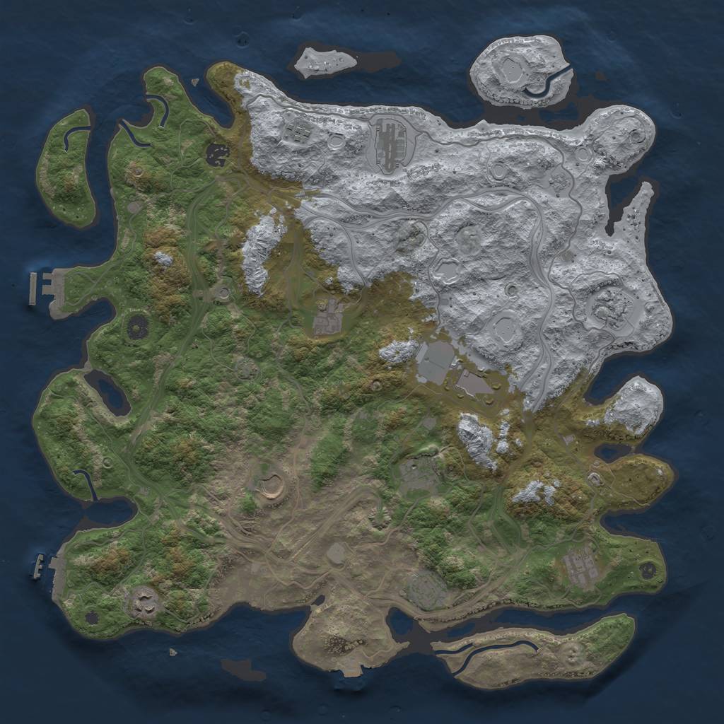 Rust Map: Procedural Map, Size: 4500, Seed: 47075, 19 Monuments