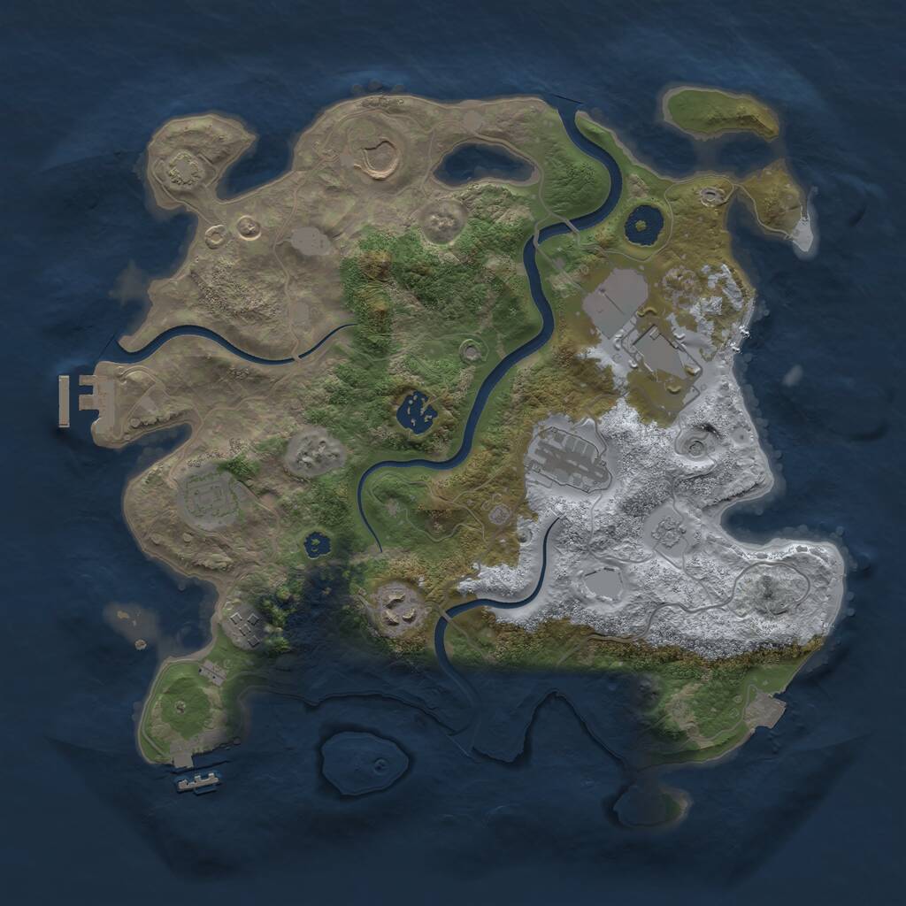 Rust Map: Procedural Map, Size: 3500, Seed: 6811294, 13 Monuments