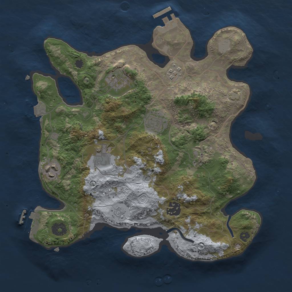 Rust Map: Procedural Map, Size: 3000, Seed: 5814, 15 Monuments