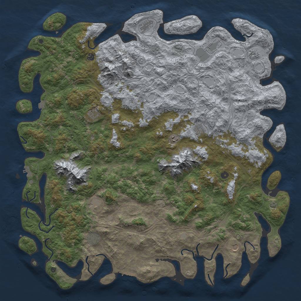 Rust Map: Procedural Map, Size: 6000, Seed: 413919, 19 Monuments