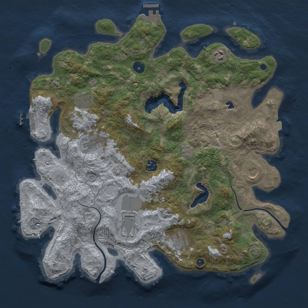 Rust Map: Procedural Map, Size: 4000, Seed: 785116156, 14 Monuments