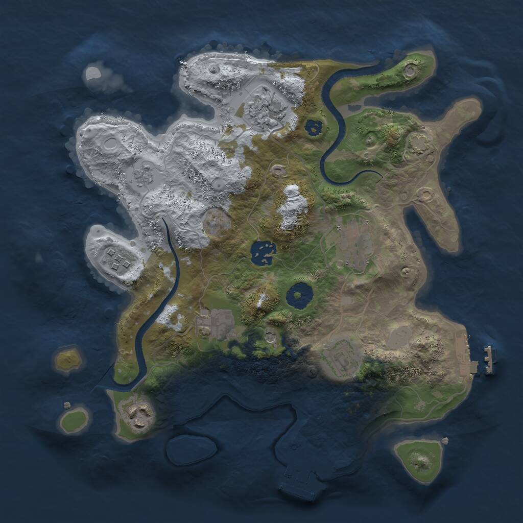 Rust Map: Procedural Map, Size: 3000, Seed: 340992412, 13 Monuments