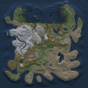 Thumbnail Rust Map: Procedural Map, Size: 4000, Seed: 14099, 15 Monuments