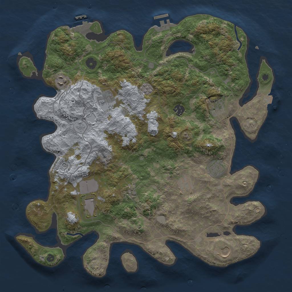 Rust Map: Procedural Map, Size: 4000, Seed: 14099, 18 Monuments