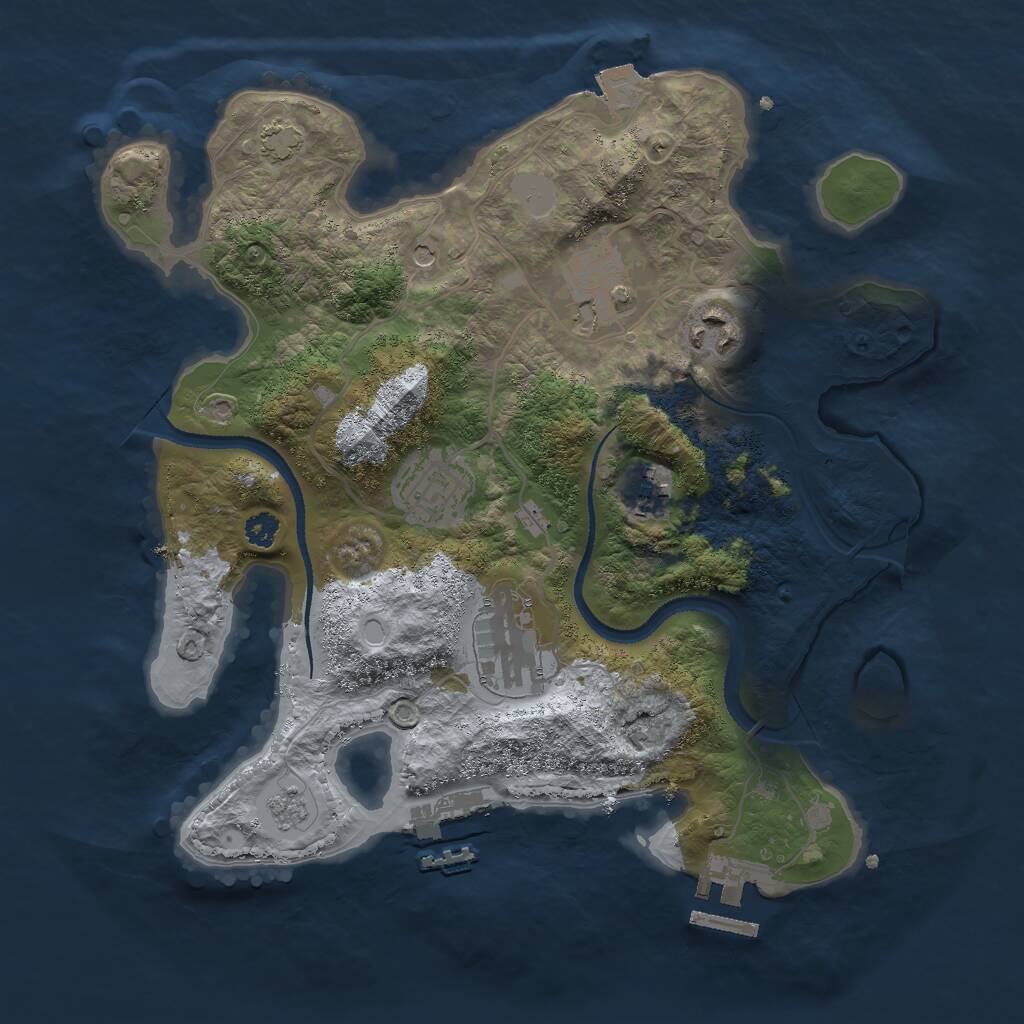 Rust Map: Procedural Map, Size: 3000, Seed: 784351, 11 Monuments