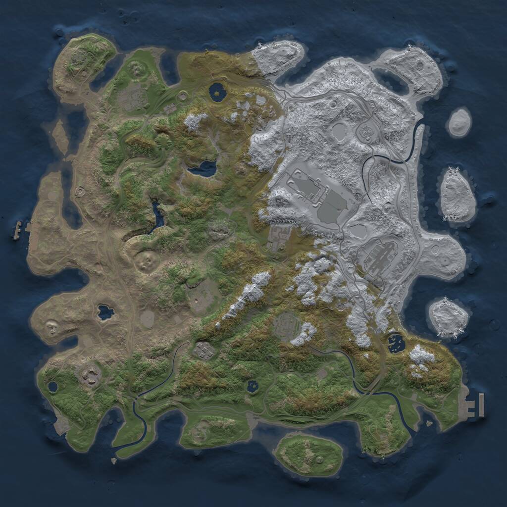 Rust Map: Procedural Map, Size: 4250, Seed: 356218640, 16 Monuments