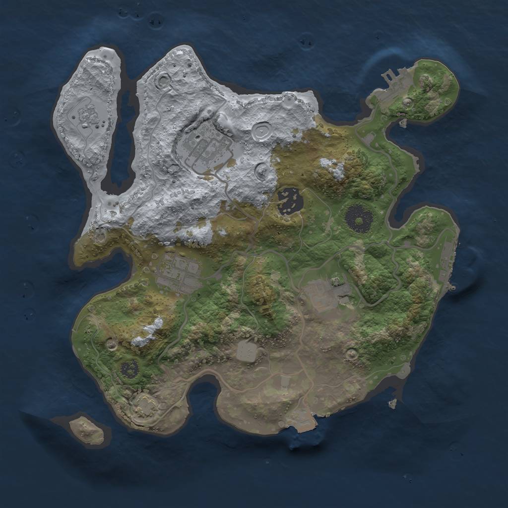 Rust Map: Procedural Map, Size: 2750, Seed: 1887032929, 11 Monuments