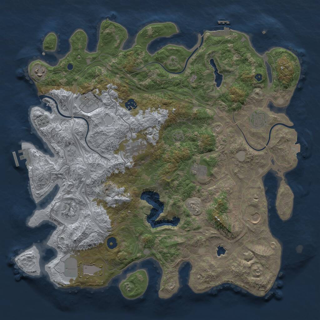 Rust Map: Procedural Map, Size: 4300, Seed: 14871, 16 Monuments